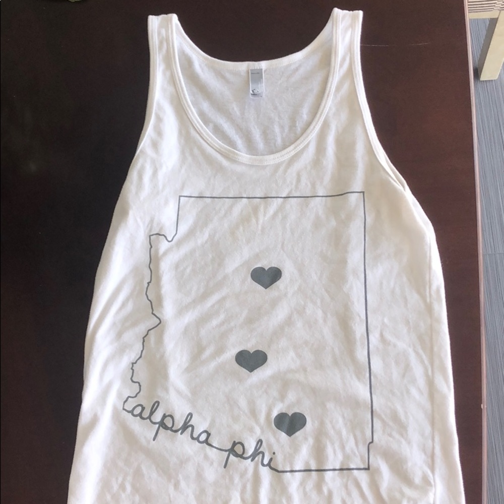 American Apparel Arizona Alpha Phi White Tank, S